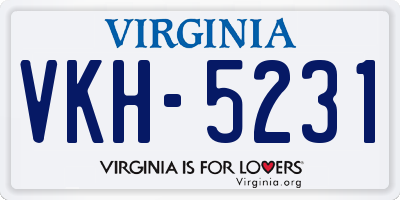 VA license plate VKH5231