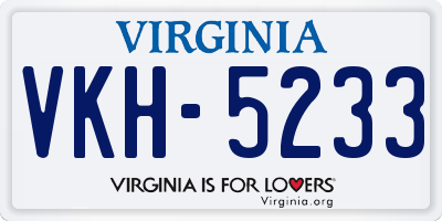 VA license plate VKH5233