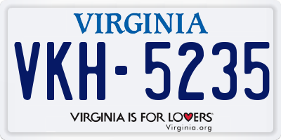 VA license plate VKH5235