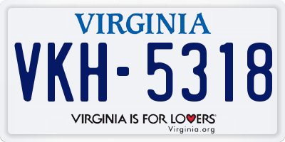 VA license plate VKH5318