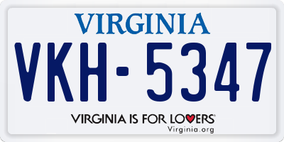 VA license plate VKH5347