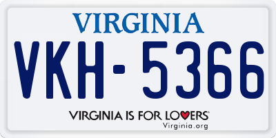 VA license plate VKH5366