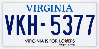 VA license plate VKH5377