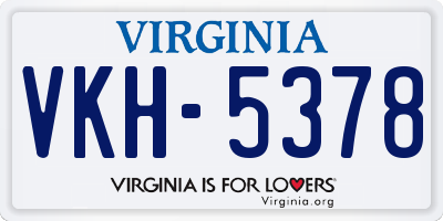 VA license plate VKH5378