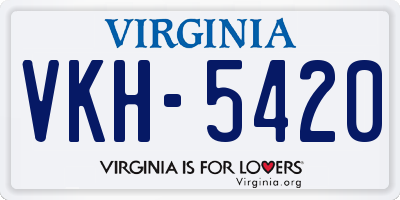 VA license plate VKH5420