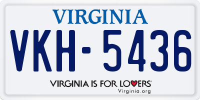 VA license plate VKH5436