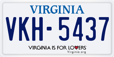 VA license plate VKH5437
