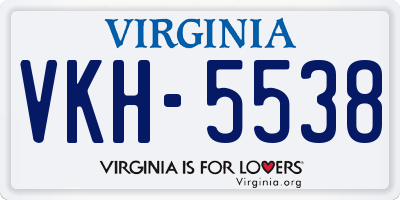 VA license plate VKH5538