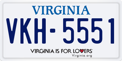 VA license plate VKH5551