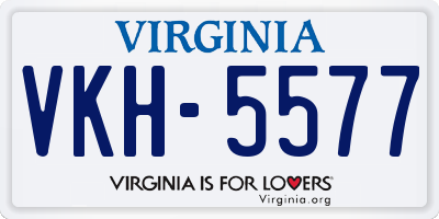 VA license plate VKH5577