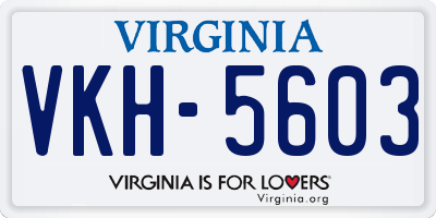 VA license plate VKH5603