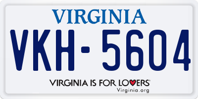 VA license plate VKH5604