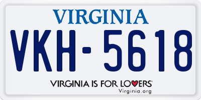 VA license plate VKH5618