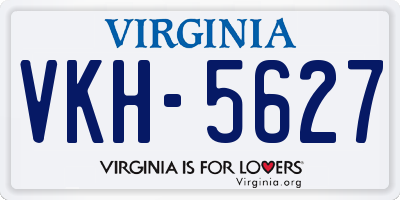 VA license plate VKH5627