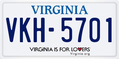 VA license plate VKH5701