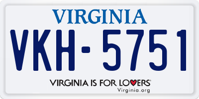VA license plate VKH5751