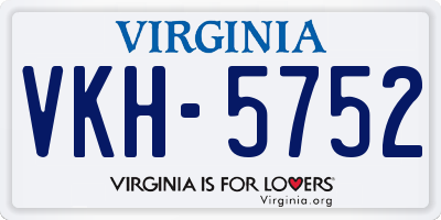 VA license plate VKH5752