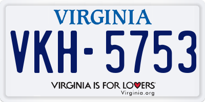 VA license plate VKH5753