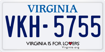 VA license plate VKH5755