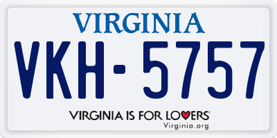 VA license plate VKH5757