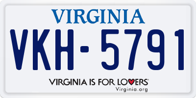 VA license plate VKH5791