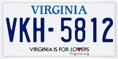 VA license plate VKH5812