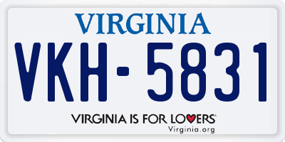 VA license plate VKH5831