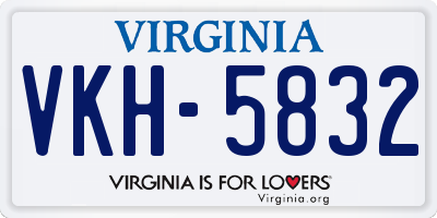 VA license plate VKH5832