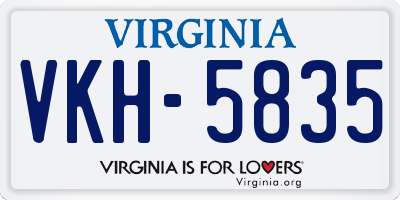 VA license plate VKH5835
