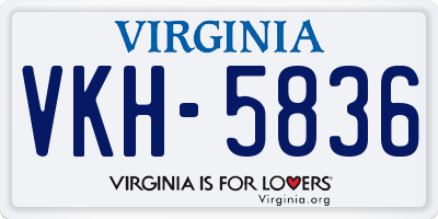 VA license plate VKH5836