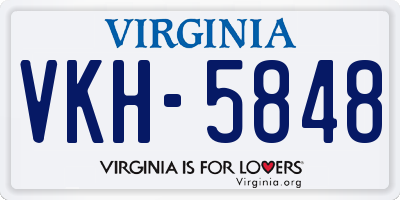 VA license plate VKH5848