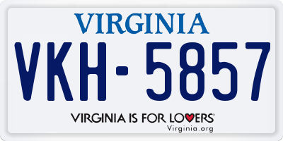 VA license plate VKH5857