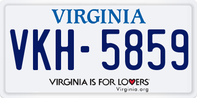 VA license plate VKH5859