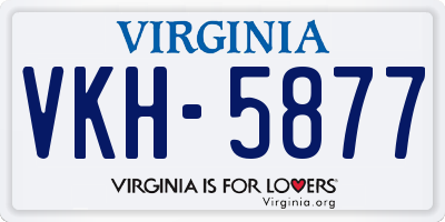 VA license plate VKH5877