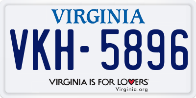VA license plate VKH5896