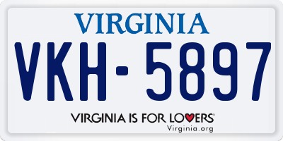 VA license plate VKH5897