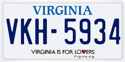 VA license plate VKH5934