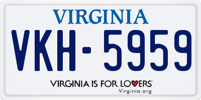 VA license plate VKH5959