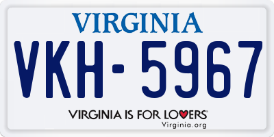 VA license plate VKH5967