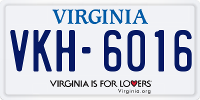 VA license plate VKH6016