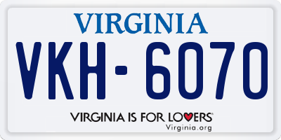 VA license plate VKH6070