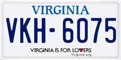 VA license plate VKH6075