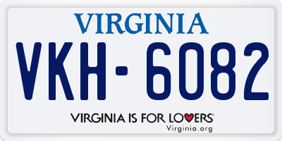 VA license plate VKH6082