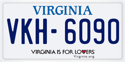 VA license plate VKH6090