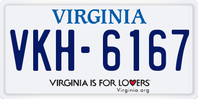 VA license plate VKH6167