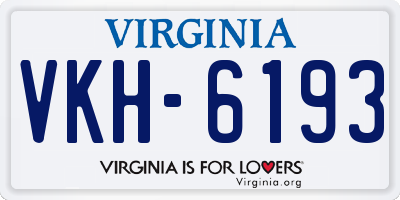 VA license plate VKH6193
