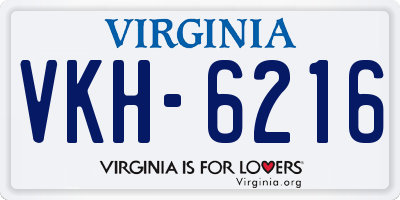 VA license plate VKH6216