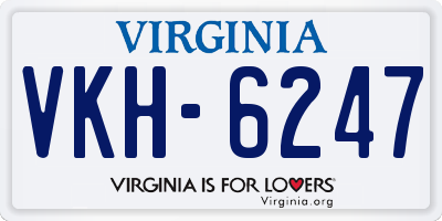 VA license plate VKH6247
