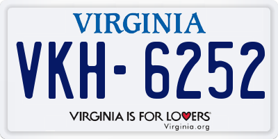 VA license plate VKH6252