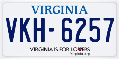 VA license plate VKH6257